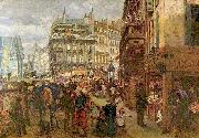 Adolph von Menzel Weekday in Paris china oil painting artist